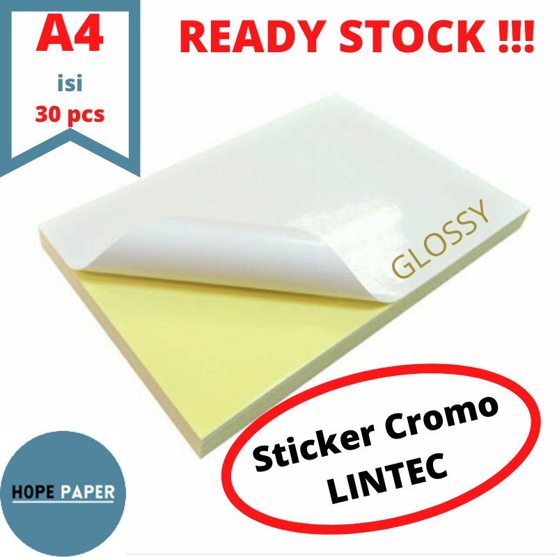  Kertas  Stiker  Cromo Glossy A4  30pcs Kertas  Sticker 