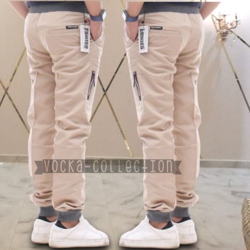 Celana Panjang Pria Outdoor Sporty Joger Chino pinggang karet bahan Tebal kualitas Premium Vocka