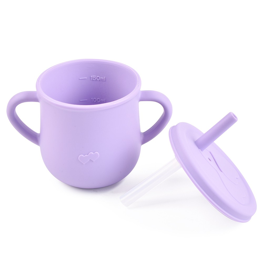 peralatan makan bayi Gelas silikon anti pecah gelas bayi training cup silicone baby cup toddler cup training Drinkware