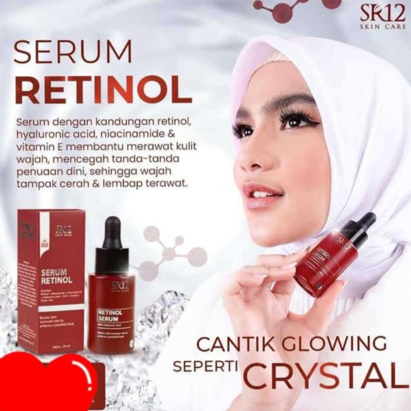 SERUM RETINOL SR12 GLOWING / SERUM WAJAH/ SERUM RETINOL BPOM/SERUM VIRAL PENGHILANG JERAWAT/ SERUM ANTI AGING