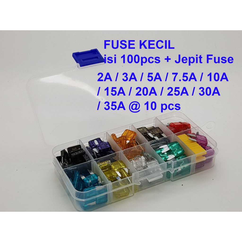 FUSE KECIL TANCAP isi 100 pc with pin clip pencabut fuse