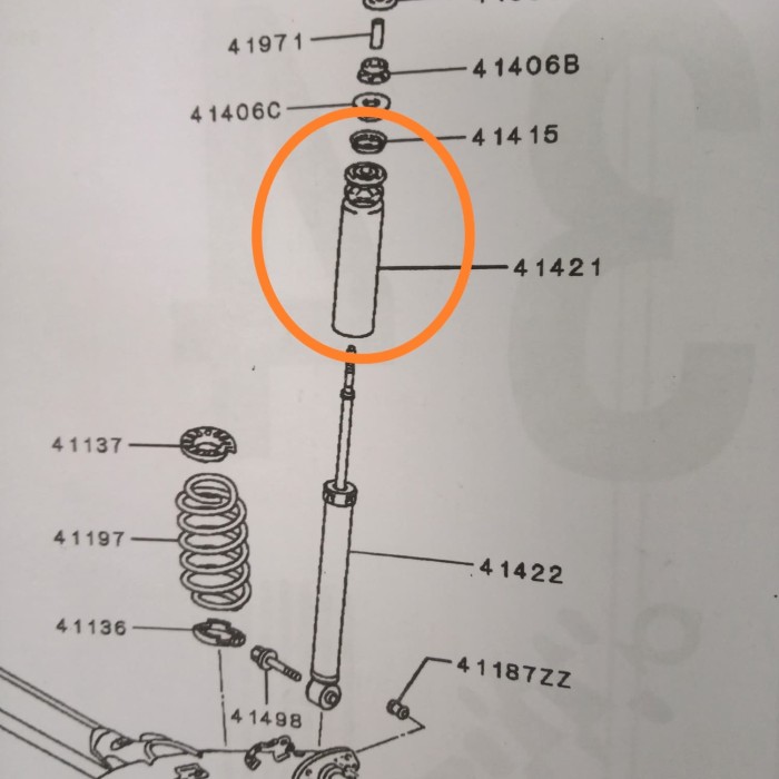 boot karet tutup abu shock breaker mirage belakang cover