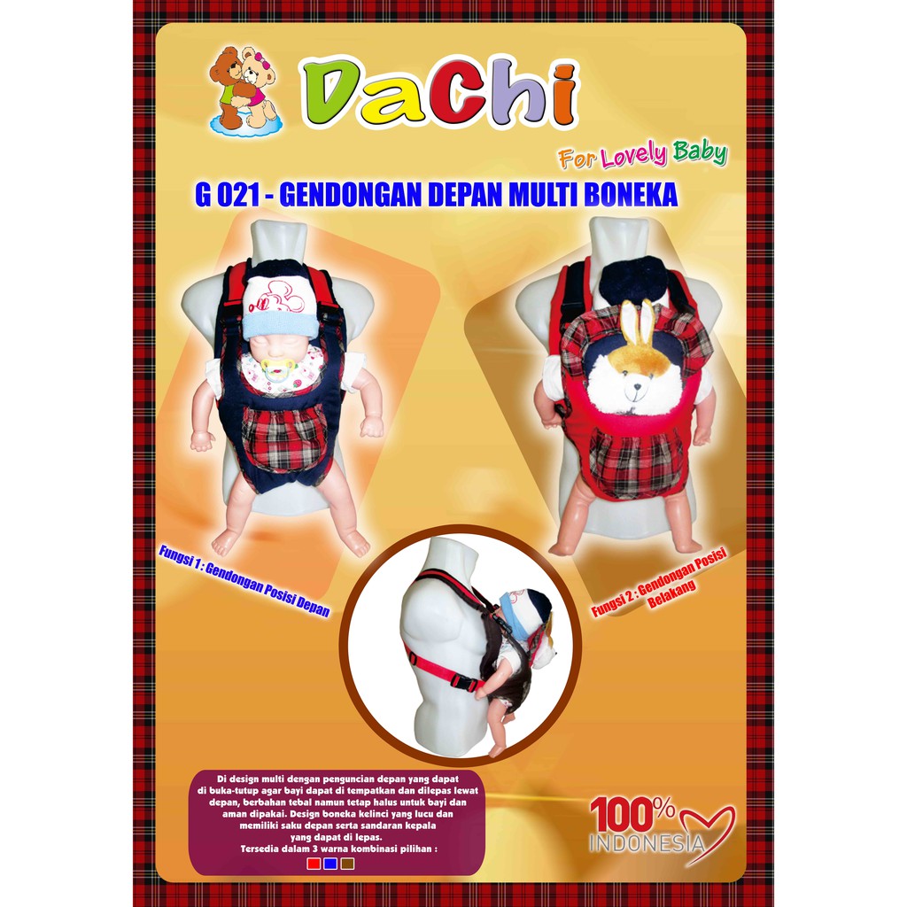 Gendongan Bayi Murah , Gendongan Depan Multi Boneka Dachi - G021