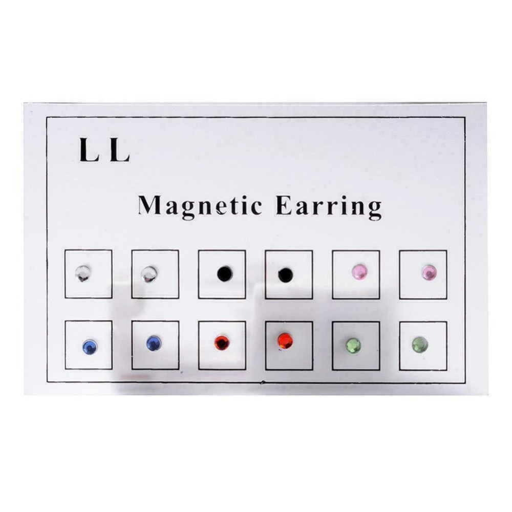 12Pcs / Card Magnetic Non Piercing Ear Stud Lip Studs / Jewelry Nose Studs Stickers