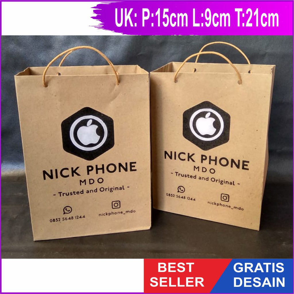 

Paperbag Custom Desain Suka Suka Murah Ukuran P15 L9 T21cm