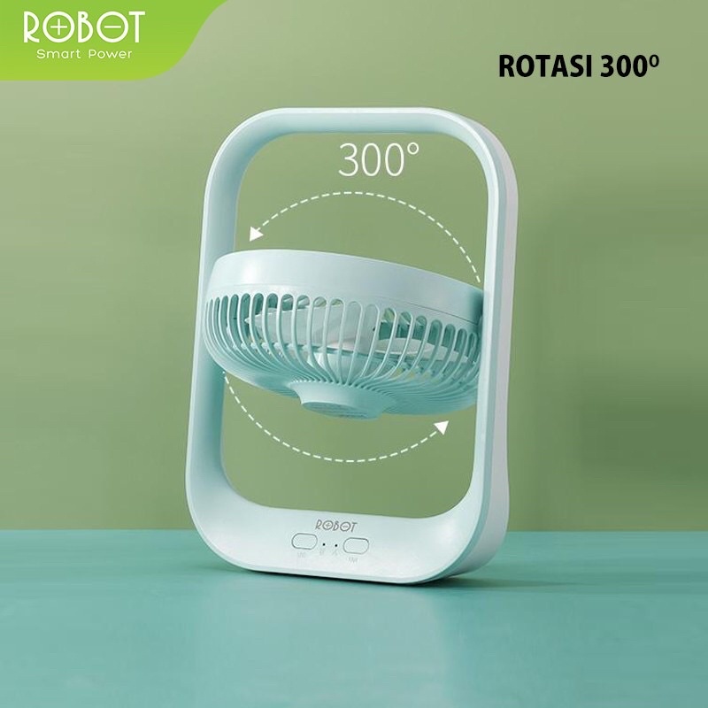 ori ROBOT RT-BF13 Portable Fan 4000mAh Rotateable Rechargeable Led Illuminated Garansi Resmi 1 Tahun