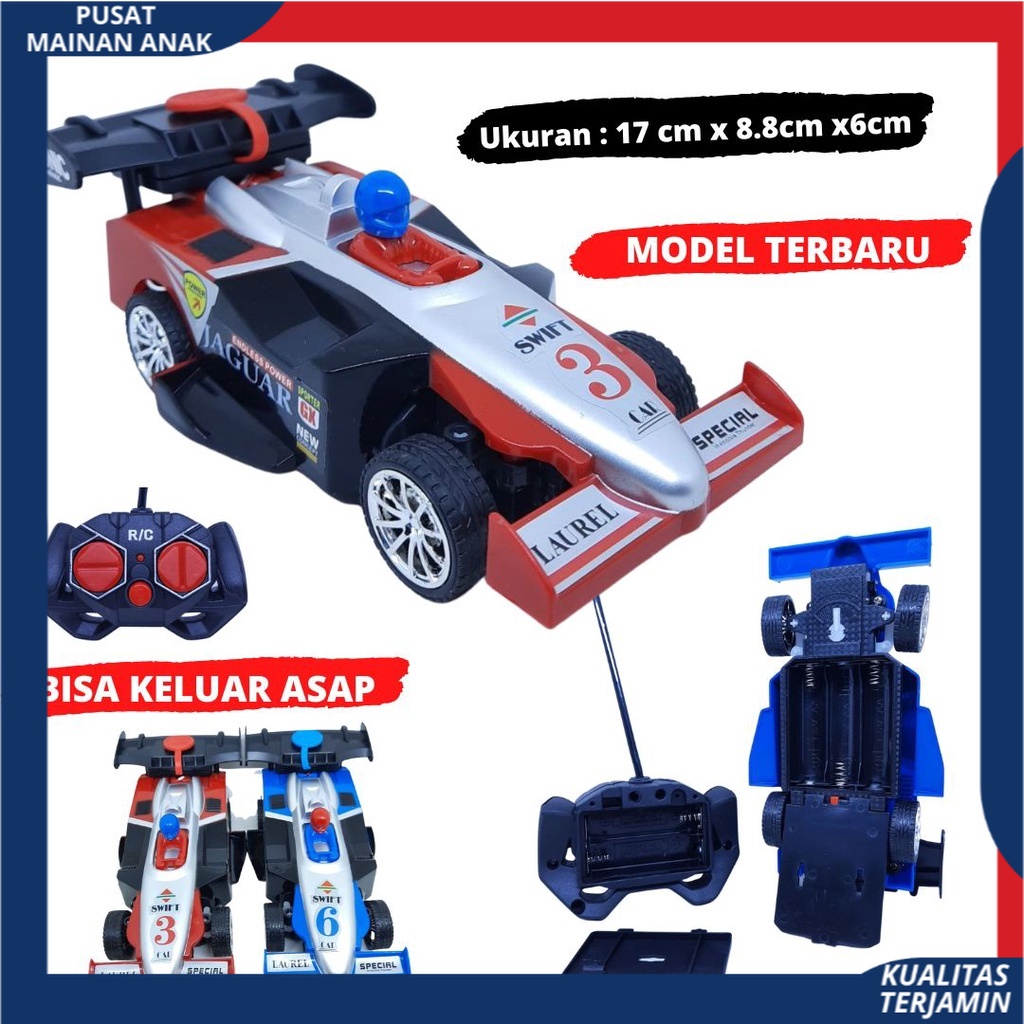 Mainan mobil Balap Racing Bisa Berasap remot kontrol bentuk unik dan aman Keren ber SNI Rc Car Speed