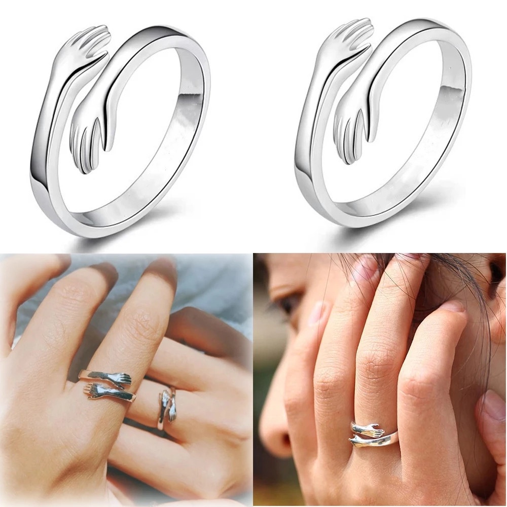 Cincin Adjustable Desain Tangan Romantis Untuk Pasangan