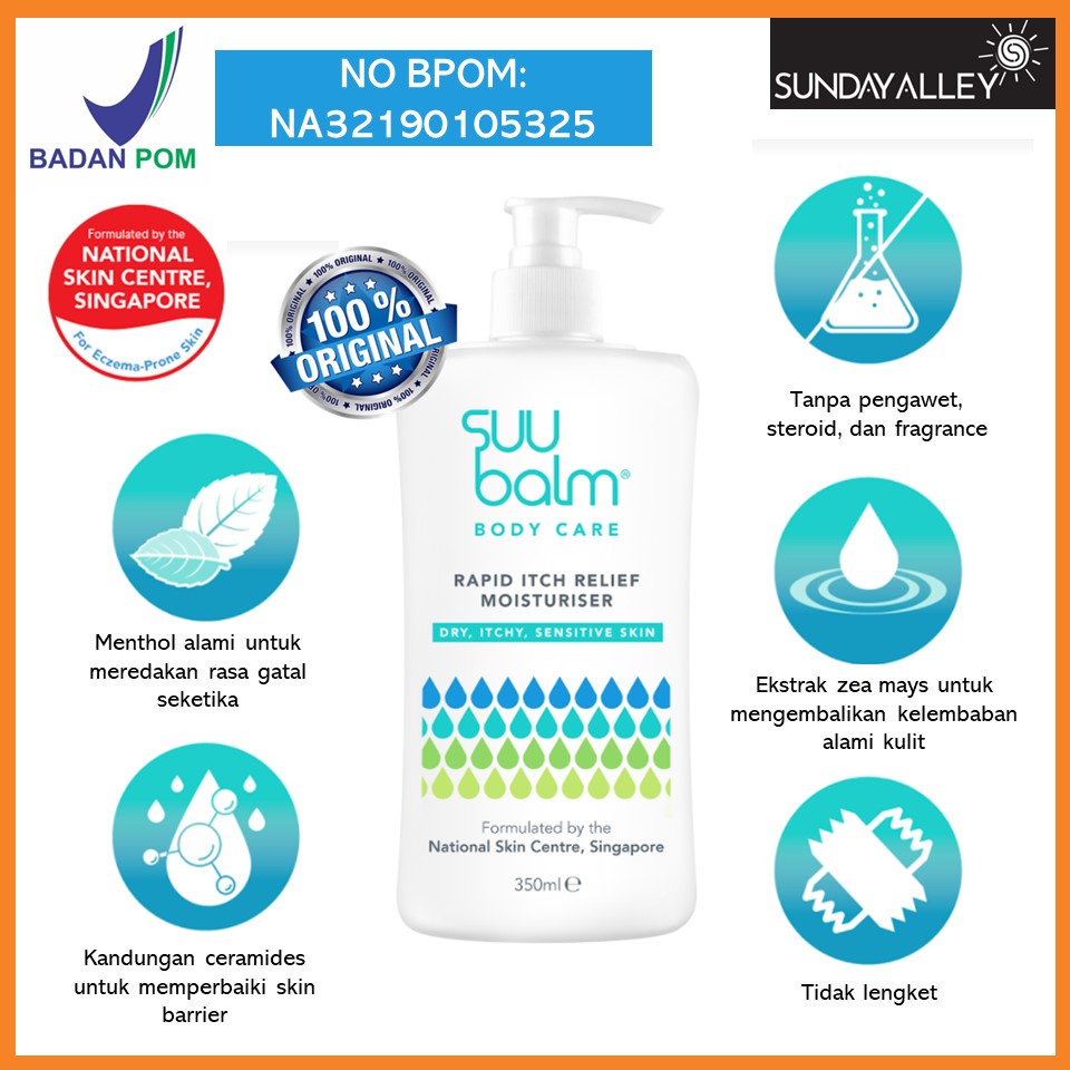ORIGINAL Suu Balm Rapid Itch Relief Moisturiser 25ml 75ml 350ml Eczema  Kulit Kering Sensitif