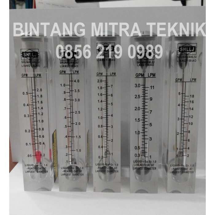 ROTAMETER FLOWMETER WATER PANEL (2 - 18 LPM)