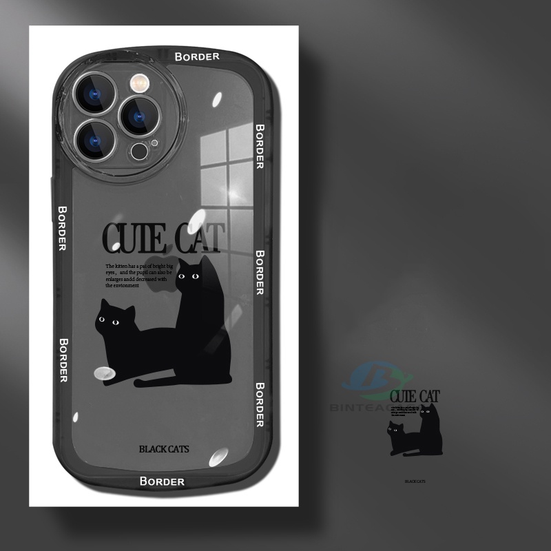 Case Motif Kucing Hitam Anti Jatuh Untuk Realme 5 5i 6i C3 C35 C21Y C25Y C21 RealmeC11 2021 C25 C15 C12 C2