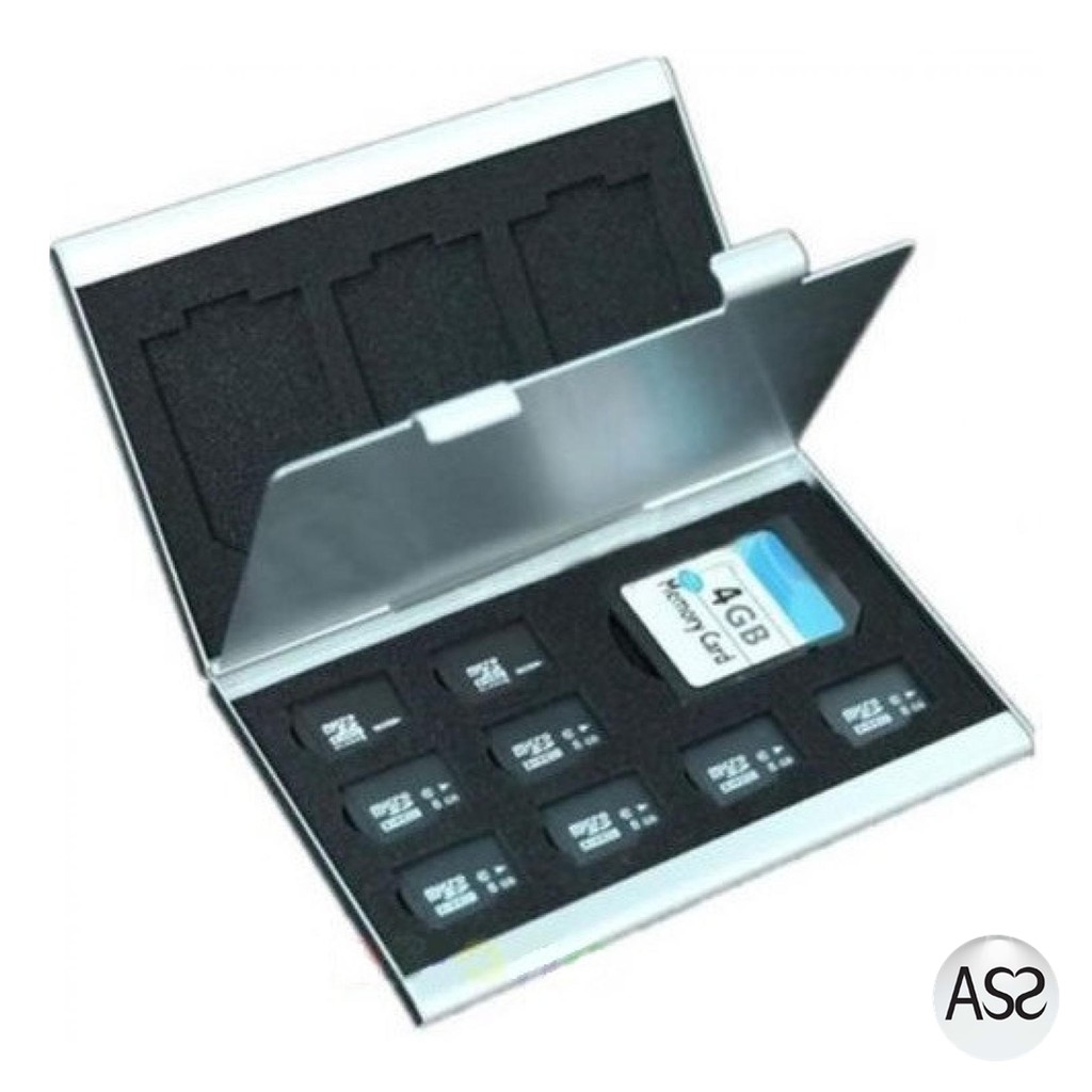 ASS Shop - Metal 18 in 1 Aluminium 16 Micro SD + 2 SD Card Storage Box - JJC