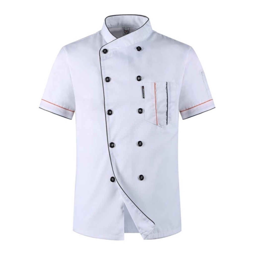 Bp chef jacket baju koki lengan pendek Drill High Quality