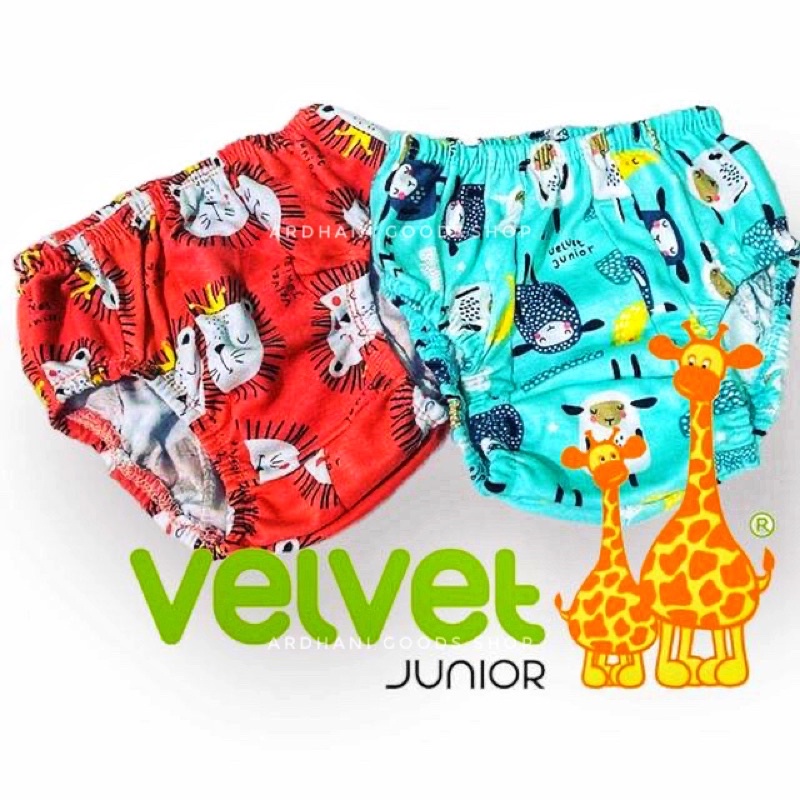 Celana Dalam Anak 100% Kain VELVET JUNIOR Free Pouch - CD Anak Kain Perca Velvet