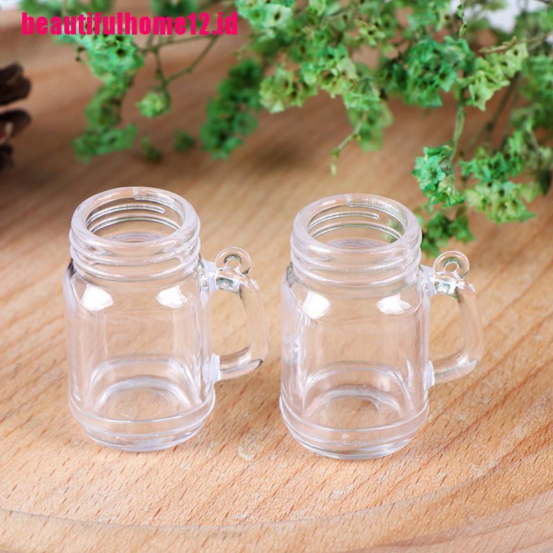 【beautifulhome12.id】1Pc 1:12 1:6 DIY Plastic Transparent Miniature Cup Dollhouse Craft Home Decor