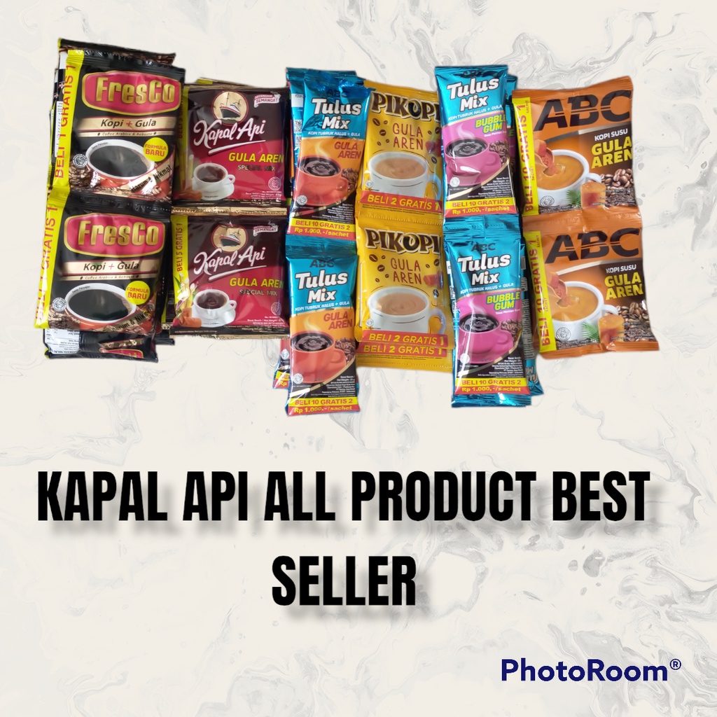 

KOPI KAPAL API RENCENG BEST SELLER PRODUCT FRESCO TULUS MIX PIKOPI ABC GULA AREN