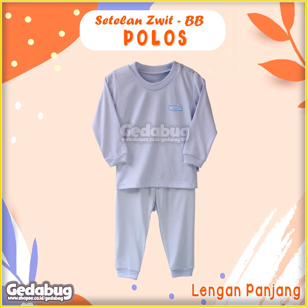 PANJANG Setelan Piyama Anak Zwit BB Polos | Setelan Oblong Bermain Anak | 100% Katun GEDABUG