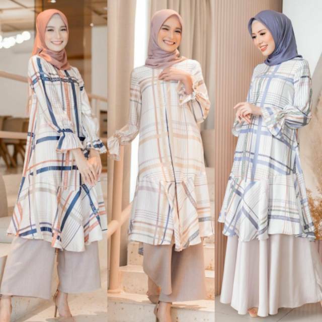 TUNIK FASHION WANITA MURAH STYLE KEREN / HARA MIDI DRESS WEARING KLAMBY