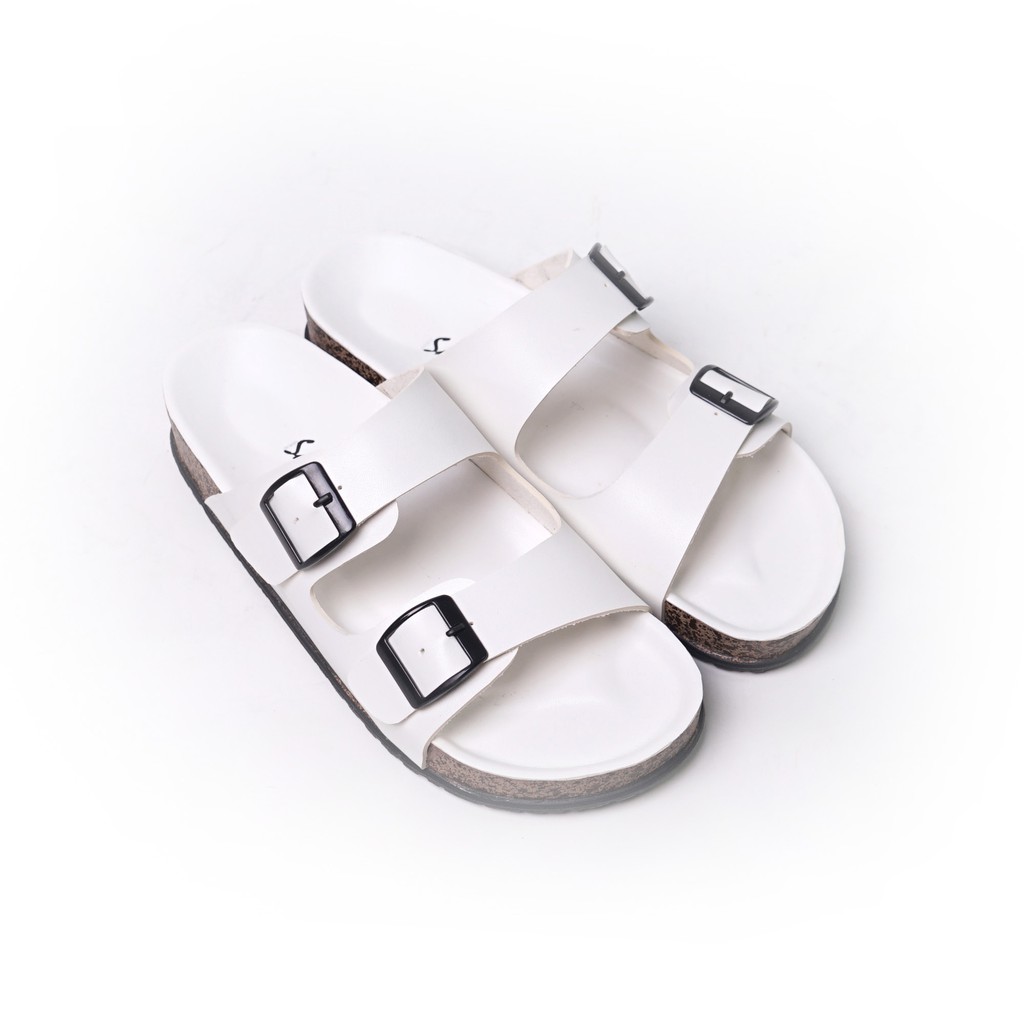 Sarasara JINNY Sandal Birken Sandal Slide Casual Fashion Wanita Kekinian Trendy Terbaru-white