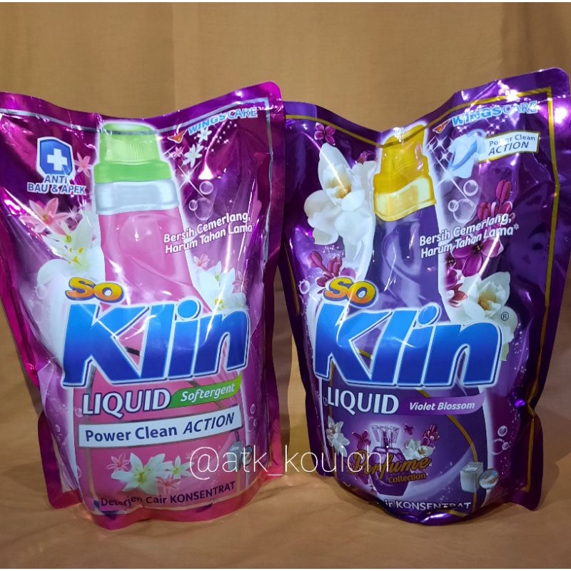 SO KLIN LIQUID 1600 ML | SO KLIN DETERJEN CAIR VIOLET BLOSSOM | SO KLIN SOFTERGEN REFILL POUCH | SO 