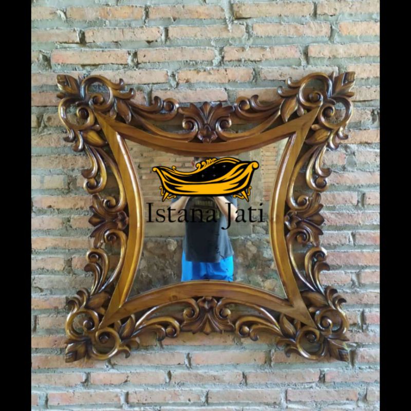 figura kaca klasik/figura kaca ukir minimalis/figura kaca matahari jati/cermin/bufet tv/lemari hias