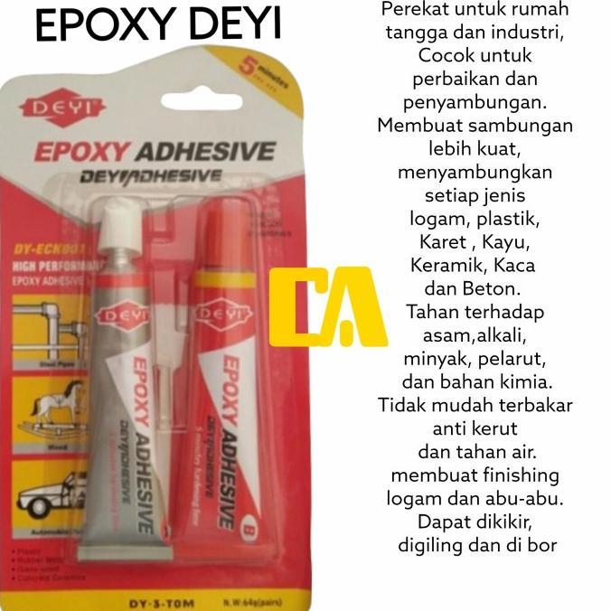 

Araldit / Lem Epoxy Adhesive Deyi 5Menit (Merah-Putih)