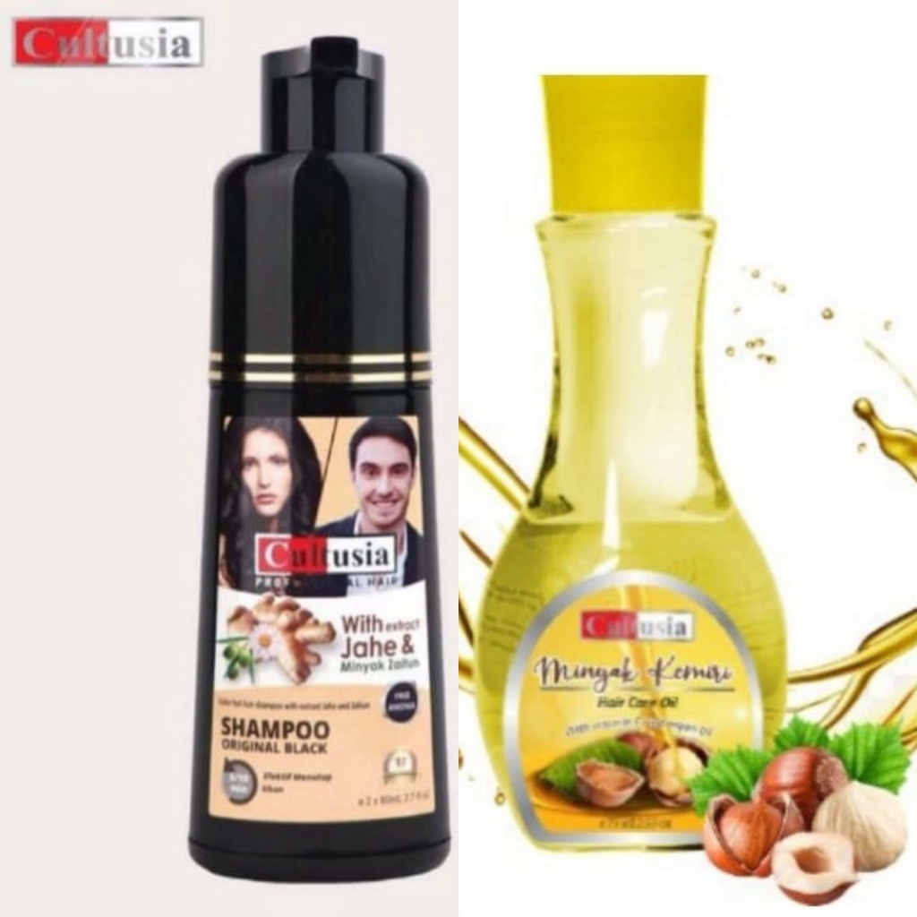 PROMO*TERBARU#Cultusia Shampoo Original Black  Extra Jahe &amp; Minyak Zaitun /Shampo Herbal Penutup Uban Cultusia 100%-ORI-BPOM