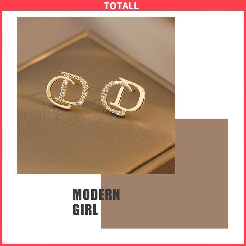 COD 925 Perak Personalised berlian litto anting -anting niche desain anting -anting waktu sederhana-Totall