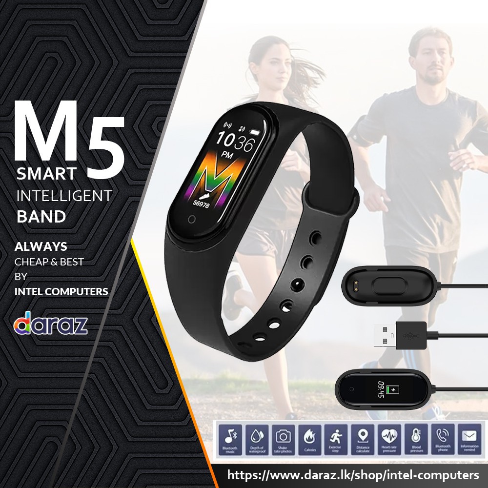 【Baterai Berkapasitas Besar】Smartwatch ORI M6 band Jam Tangan Heart Rate Fitness Traker Bluetooth 5.0 Sport Waterproof