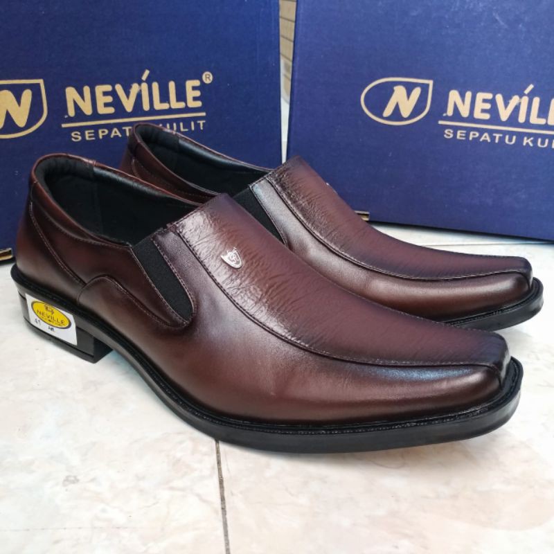 Neville Sepatu Pantofel Pria Bahan Kulit Asli Elegan Formal Kantoran Kode NV11