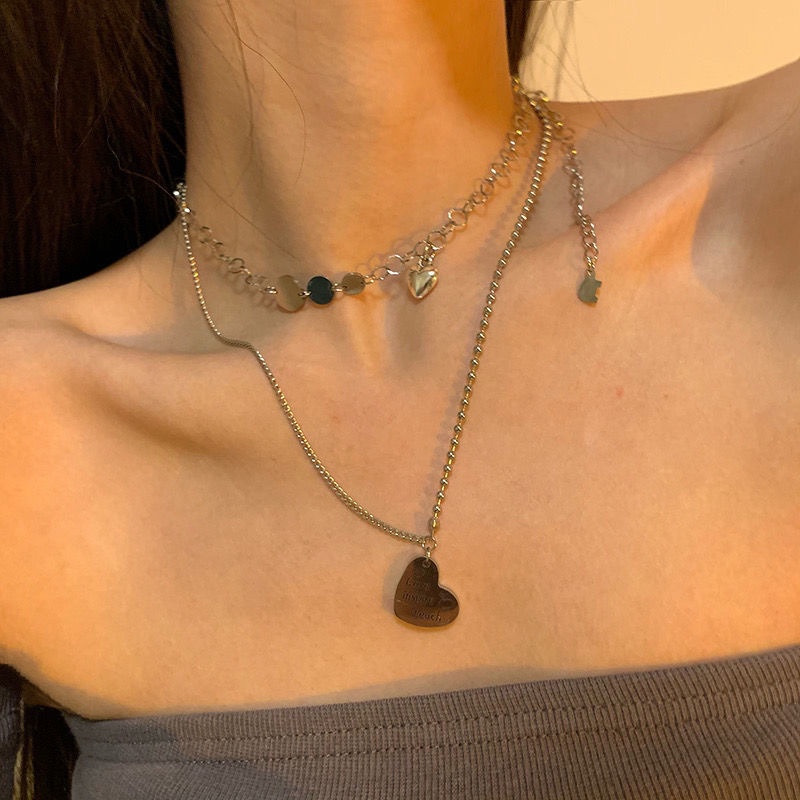 Cinta kalung untuk wanita in hip hop twin kalung gaya dingin niche desain kalung Tahun Baru wanita s