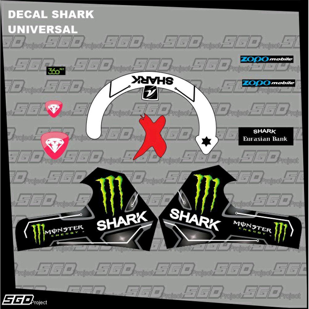 Terhot Sticker Decal Helm Desain Shark Lorenzo Bagus