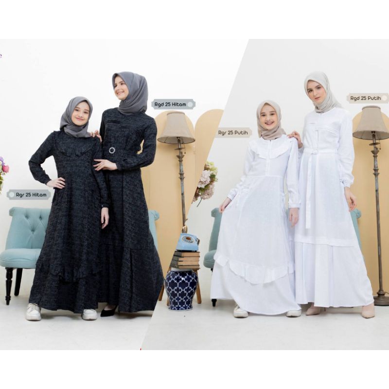 Rauna Gamis Dewasa 25 Hitam // Rauna Gamis Remaja 25 Hitam // RGD 25 PUTIH // RGR 25 PUTIH