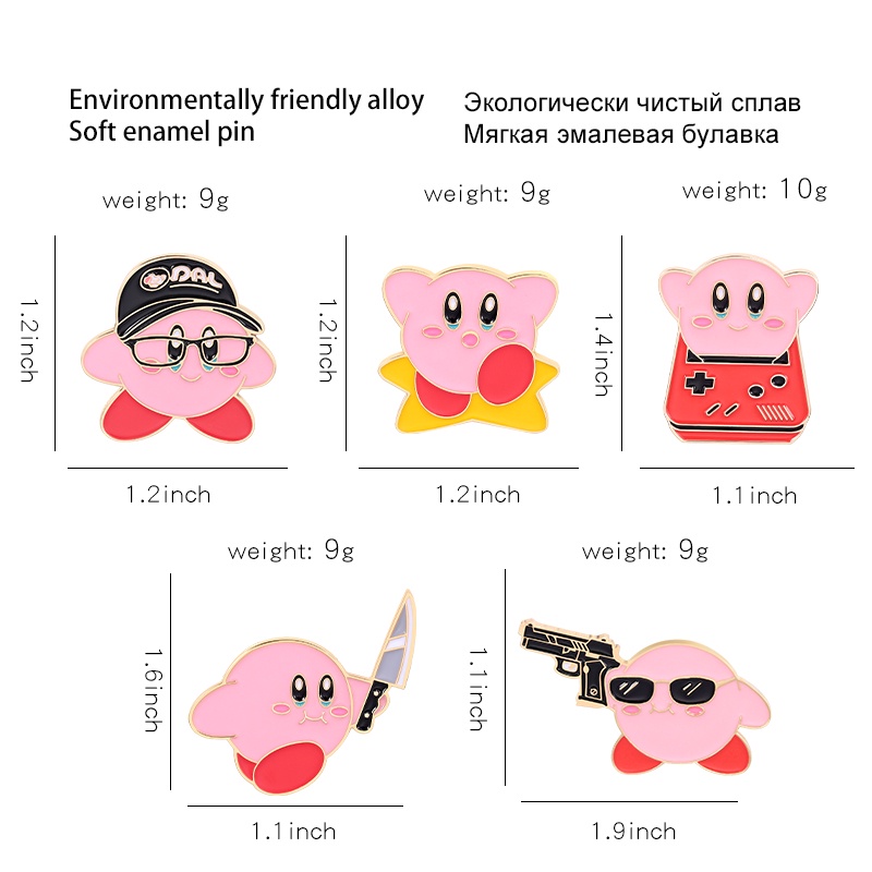 Bros Pin Desain Kartun Star Kirby Warna Pink Gaya Jepang Untuk Aksesoris Pasangan