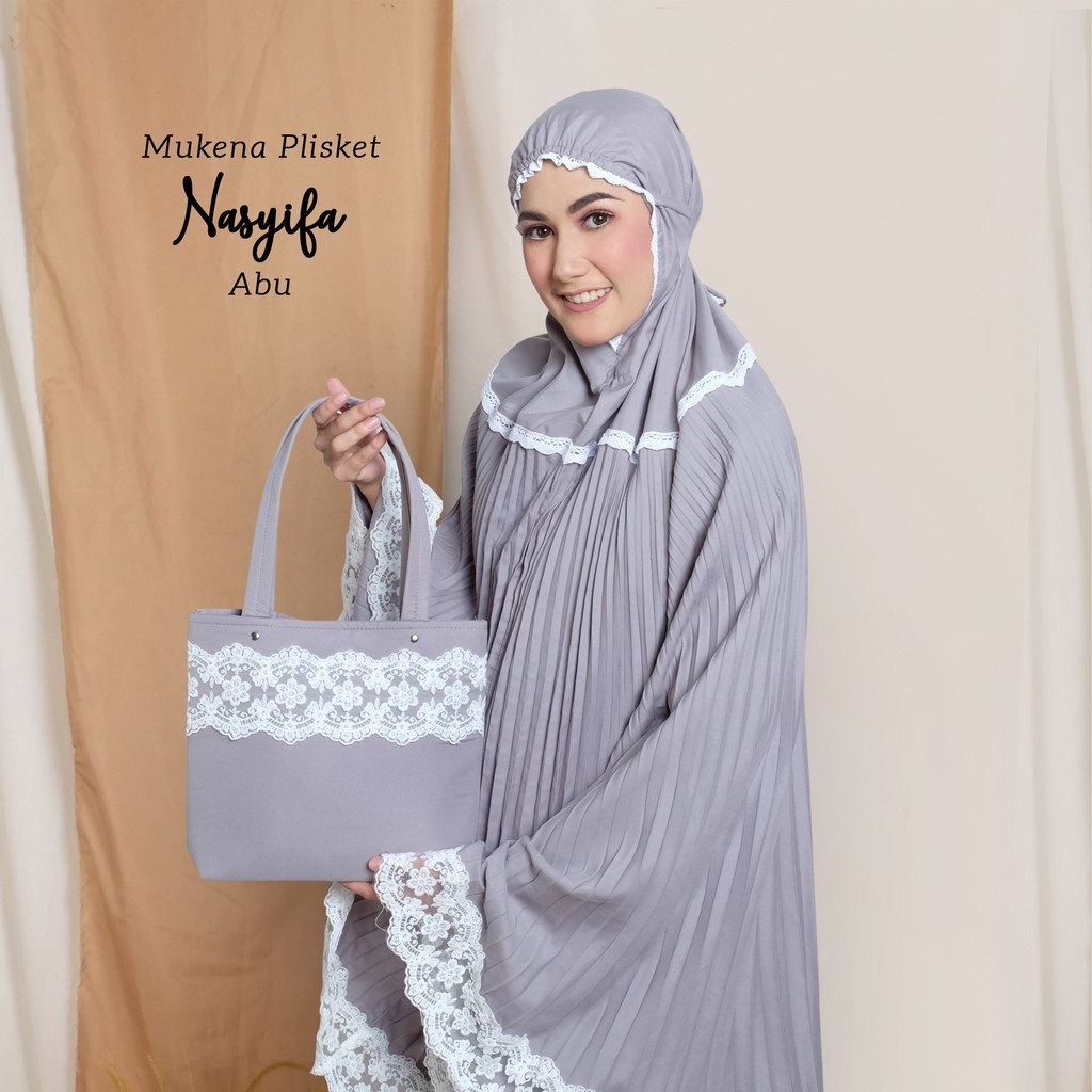 Mukena Dewasa GMD Mukena Dewasa Plisket Nasyifa(X3B0) Mukena Dewasa Putih Mukena Travel IMPORT Muken