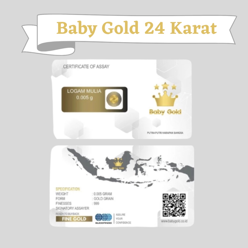 Baby Gold Emas Logam Mulia 24 Karat 0,005g