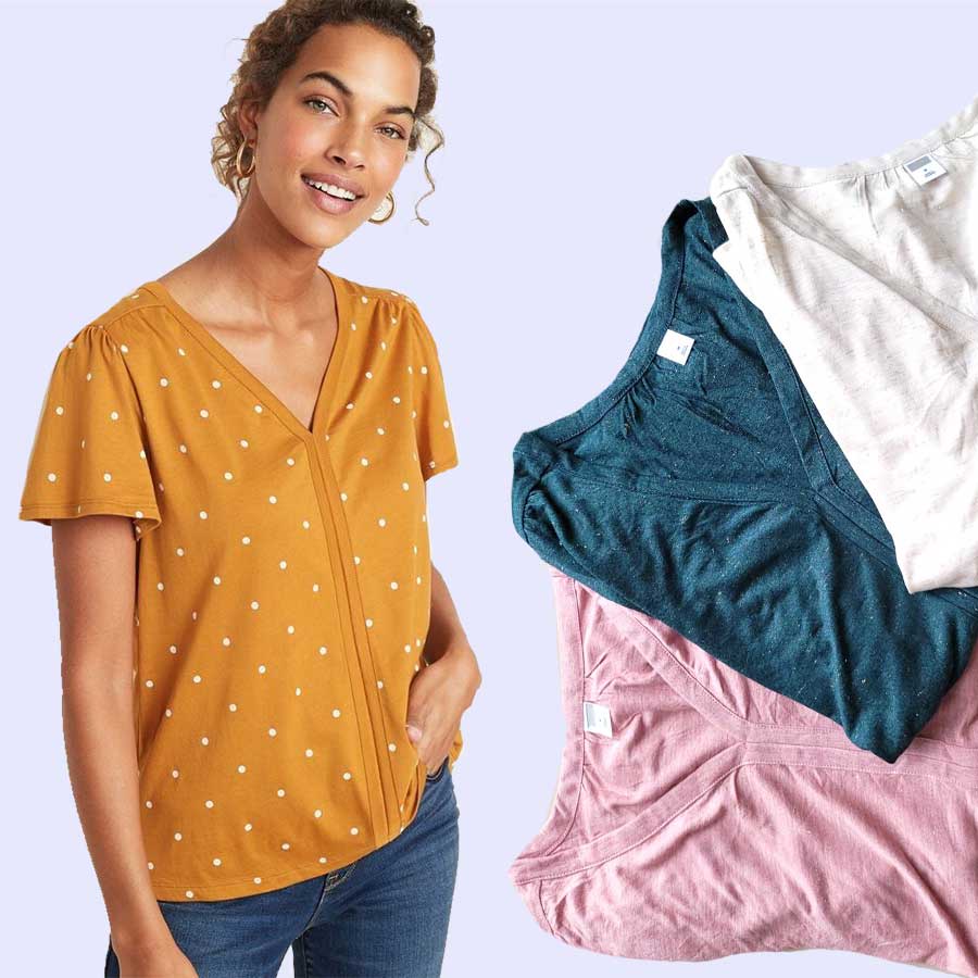 BLOUSE WANITA ONB143 FLUTTER & GU Uniqlo Flutter Star Blouse