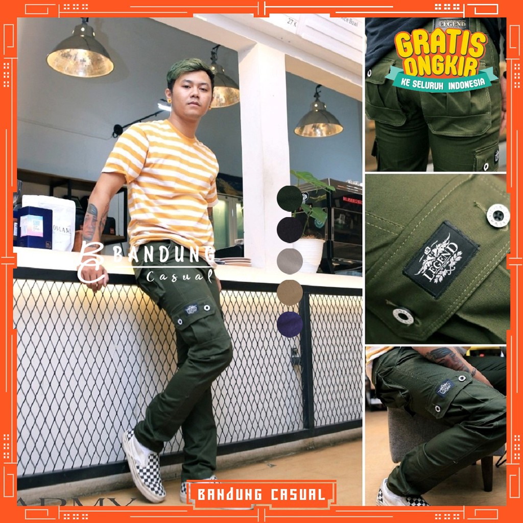 Celana Panjang Cargo Pensil Pria Pensil Art Legend Of Denim