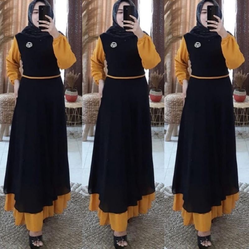 Gamis Malaysia ANDRIA MAXY Bahan Ceruty  LD 108