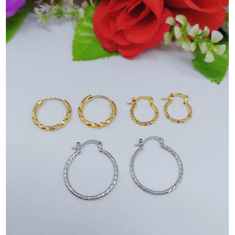 Anting keroncong lapis emas 24k