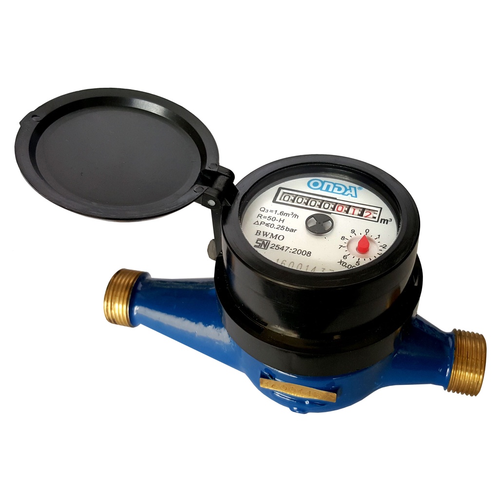 Meteran Air ONDA Kuningan / Water Meter Brass Untuk PDAM 1/2"