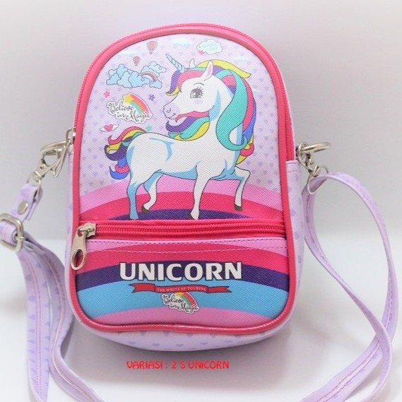 PA TAS SELEMPANG ANAK CEWEK FASHION IMPORT TALI FULL PRINTING WATERPROOF LOL UNICORN HK FROZEN PONY / TA025