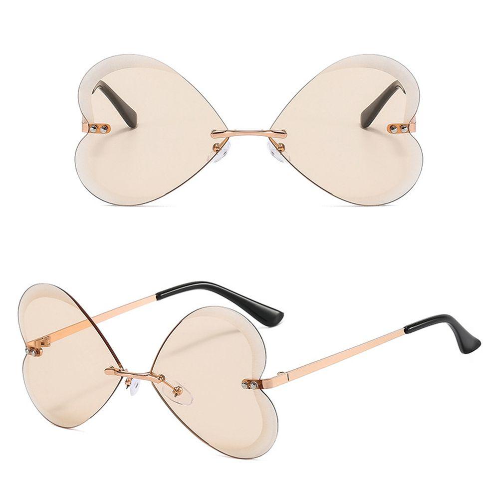 Lily Rimless Heart Sunglasses Brand Designer UV400 Eyewear Kacamata Matahari