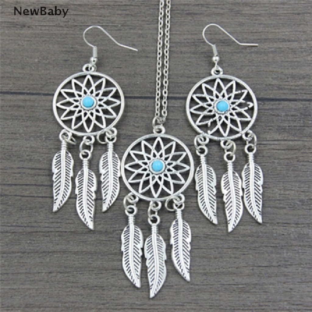Set Kalunganting Gantung Model Dreamcatcherdaunbulu Gaya Bohemian Untuk Wanita