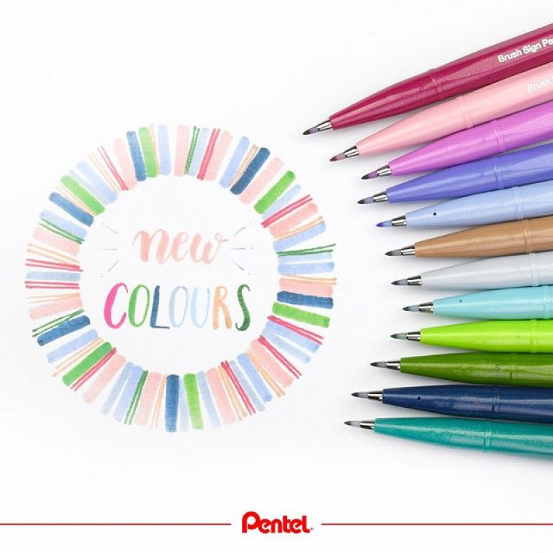 

Pentel Touch Brush Sign Pen New Colours (Satuan)