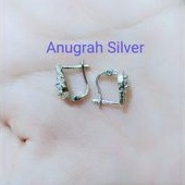 (COD)Anting jepit fashion wanita remaja/dewasa mata zircon perak asli 925/Silver lapisan emas putih murni