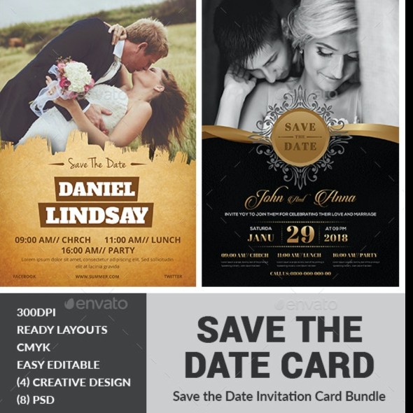 Wedding Invitation Card Bundle - Photoshop