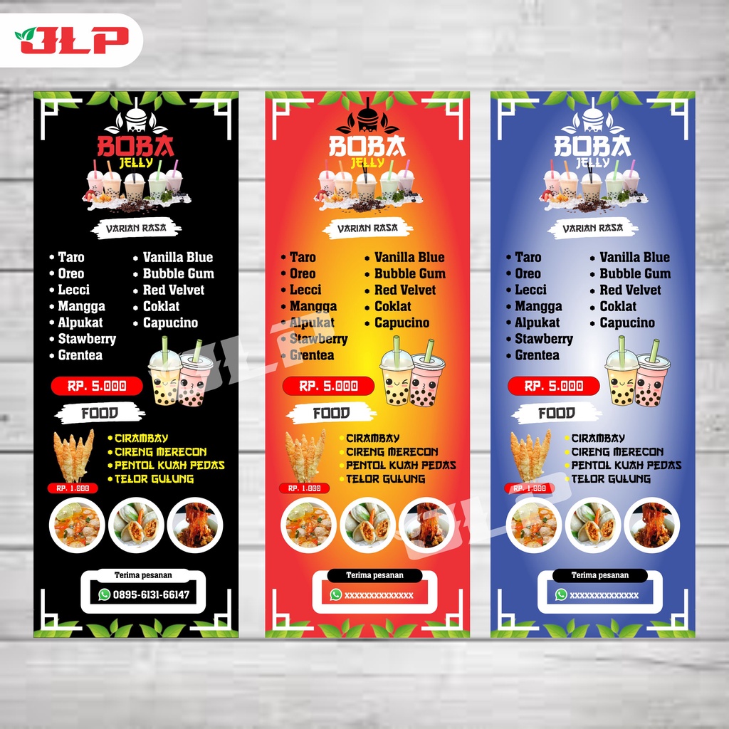 banner spanduk boba jelly / spanduk boba drink / spanduk minuman boba drink