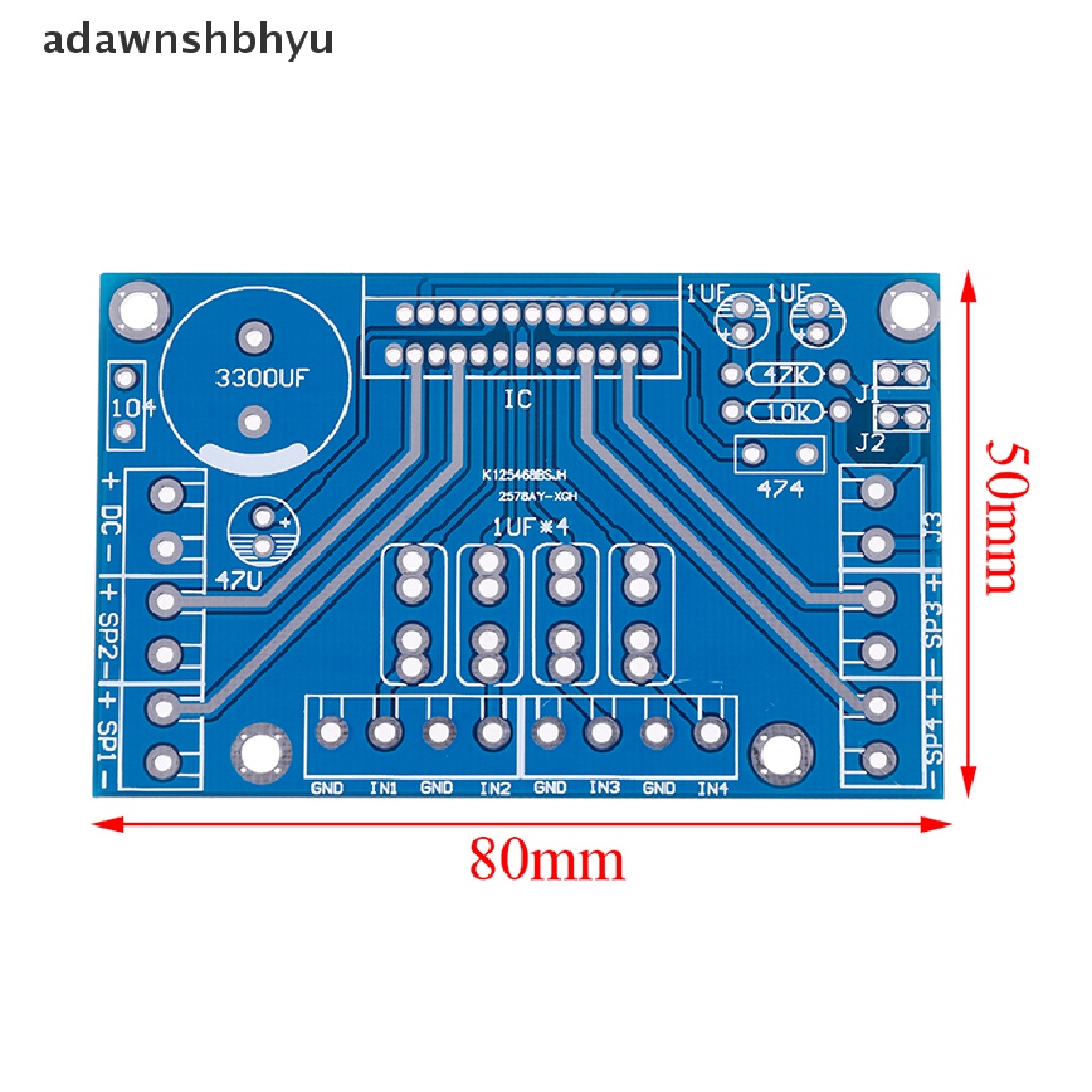 Adawnshbhyu Power Amplifier TDA7388 four channel 4x41W audio DC 12V BTL PC Mobil AMP PCB