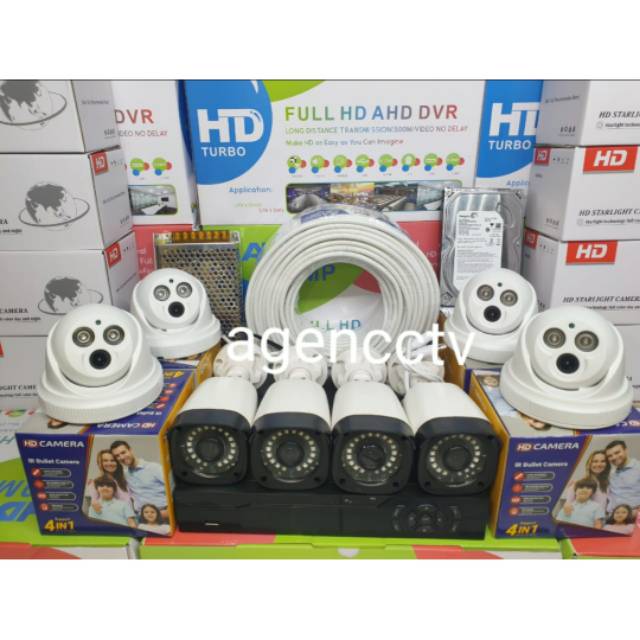 Paket cctv 8kamera  5mp ic sony infrared lengkap siap pasang